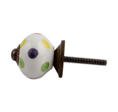 Multicolor Polka Dot Small Ceramic Drawer Knob